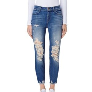 J Brand “Alana” Cropped High-Rise Skinny Jeans.
